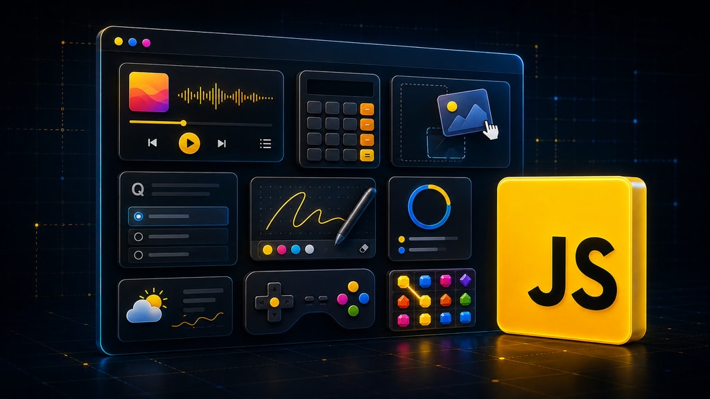 20 Web Projects With Vanilla JavaScript course cover