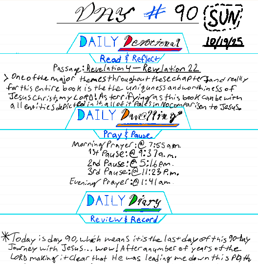 Day 90 of the original handwritten journey