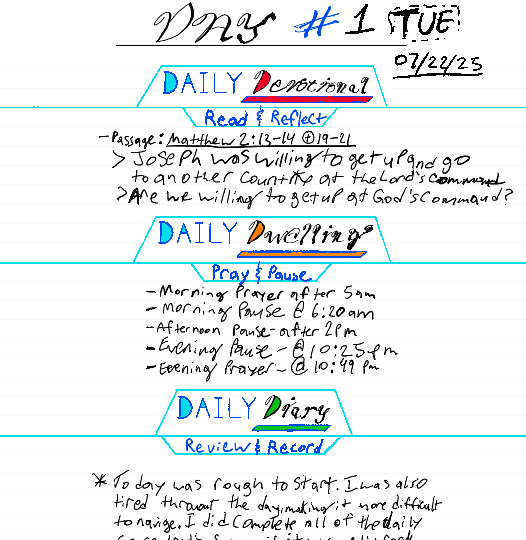 Day 1 of the original handwritten journey