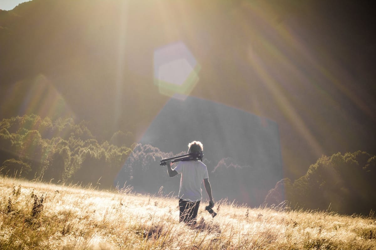 Backlit documentary subject filmed with natural light during golden hour