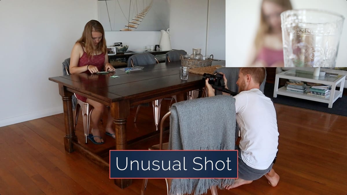 Creative unusual angle shot for documentary scene filming