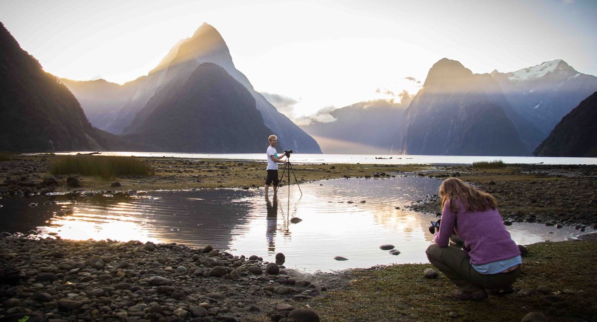 Documentary filmmaker shooting on location in New Zealand