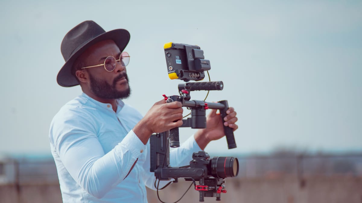 Tracking shot filmed with a gimbal following a subject