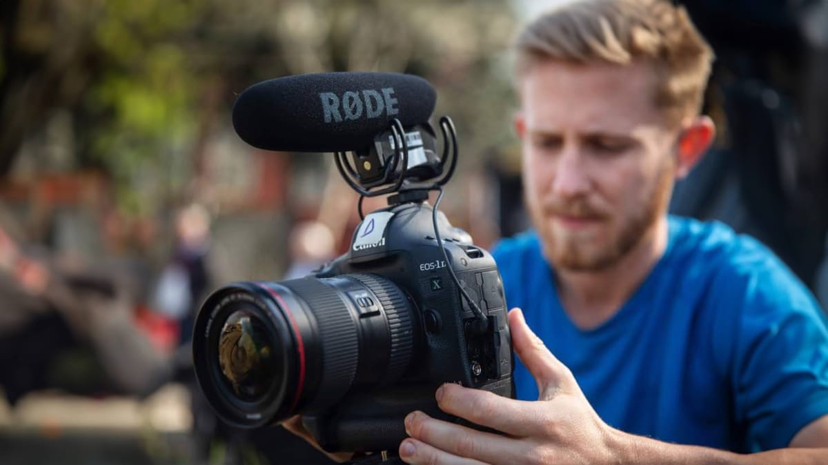 Sebastian Solberg filming a documentary on location