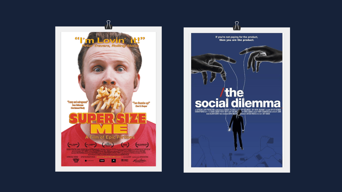Supersize Me and The Social Dilemma hybrid documentary examples