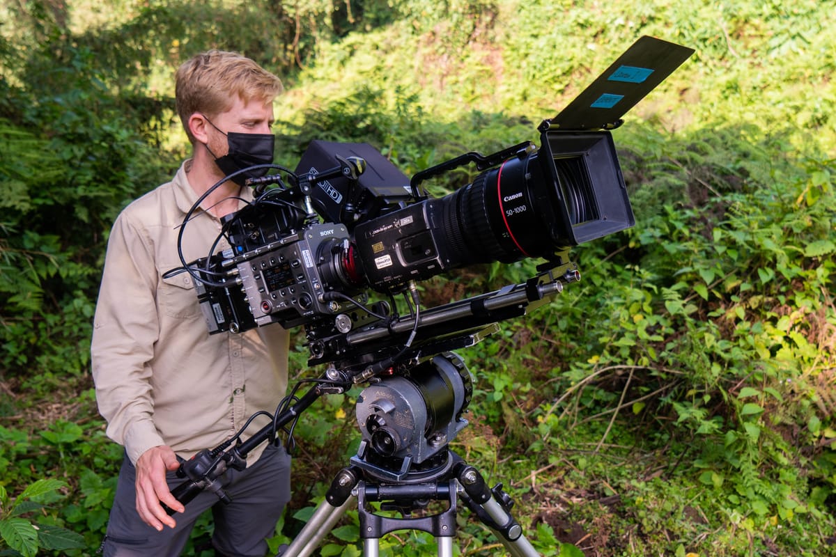 Cinema camera on set for professional documentary production