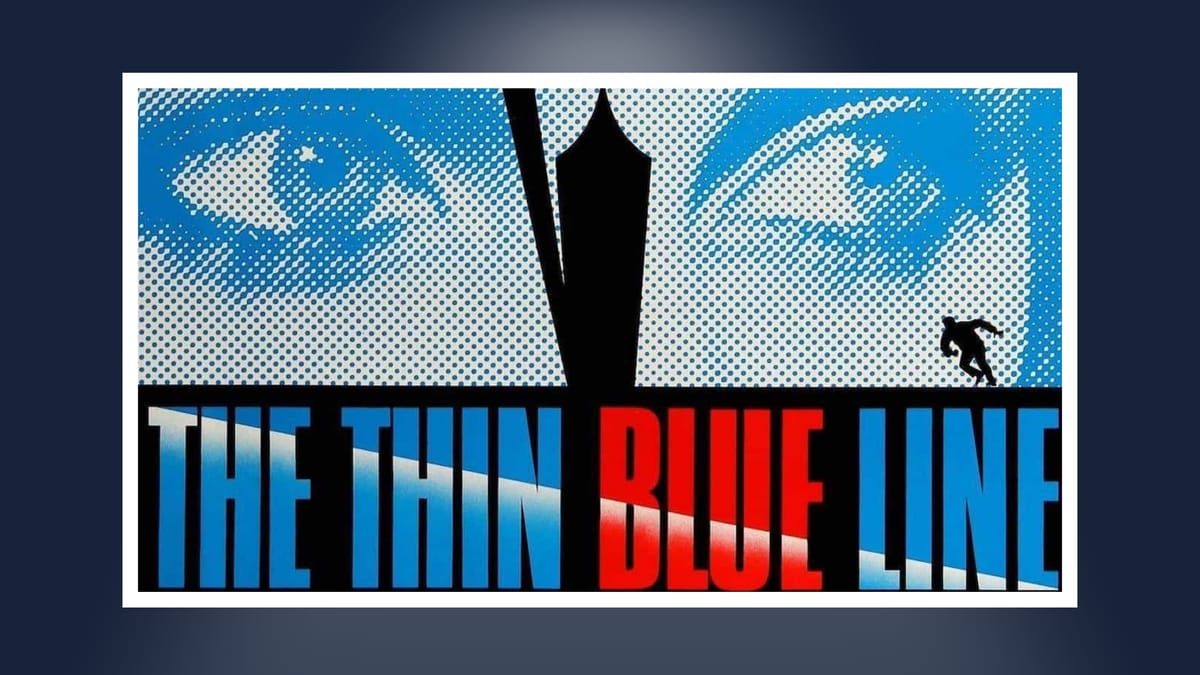 The Thin Blue Line documentary poster by Errol Morris