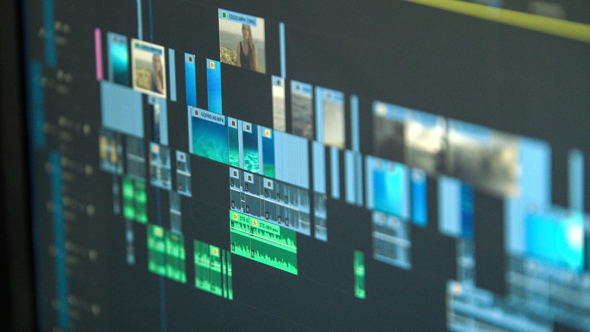 Documentary editing software timeline in post-production