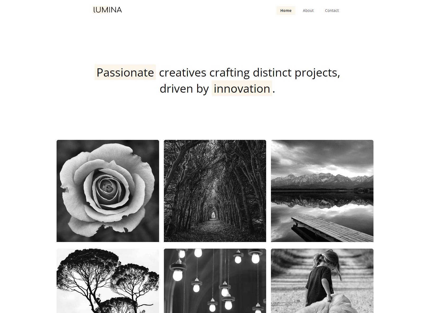 Lumina Creative HTML and CSS project