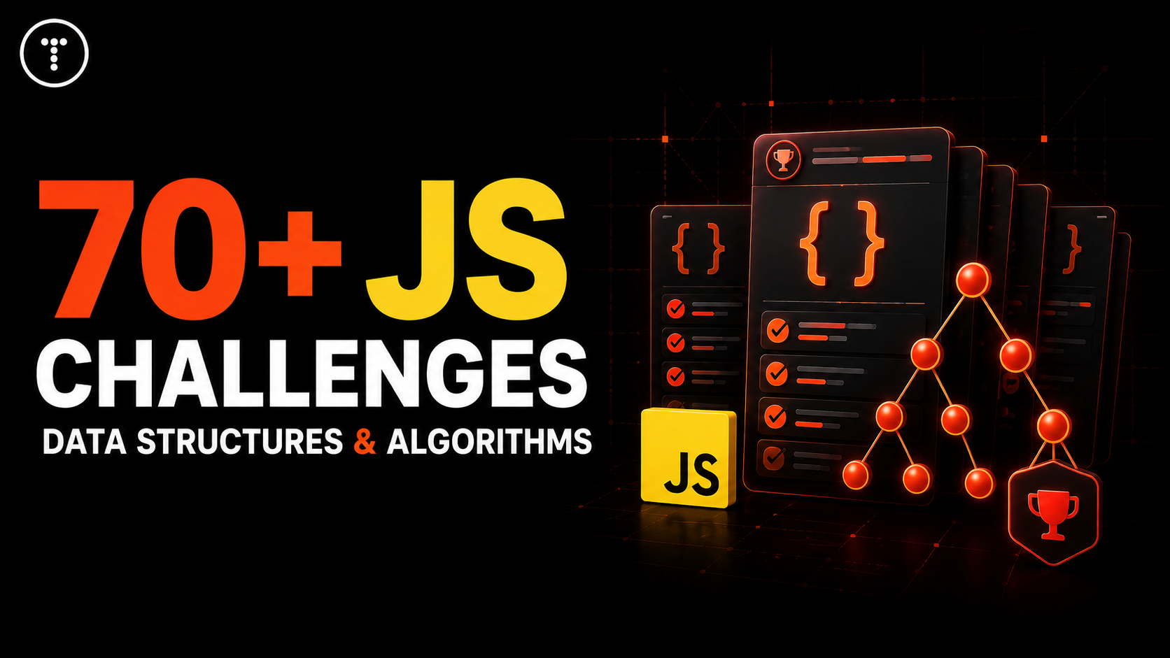 70+ JavaScript Challenges: Data Structures & Algorithms course cover