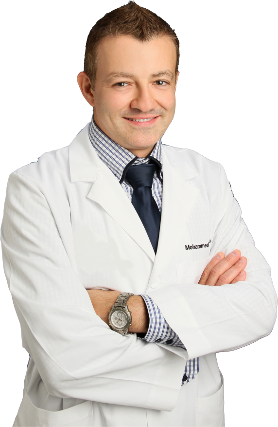 Dr. Mohammed Alo, Board Certified Cardiologist, in his white coat