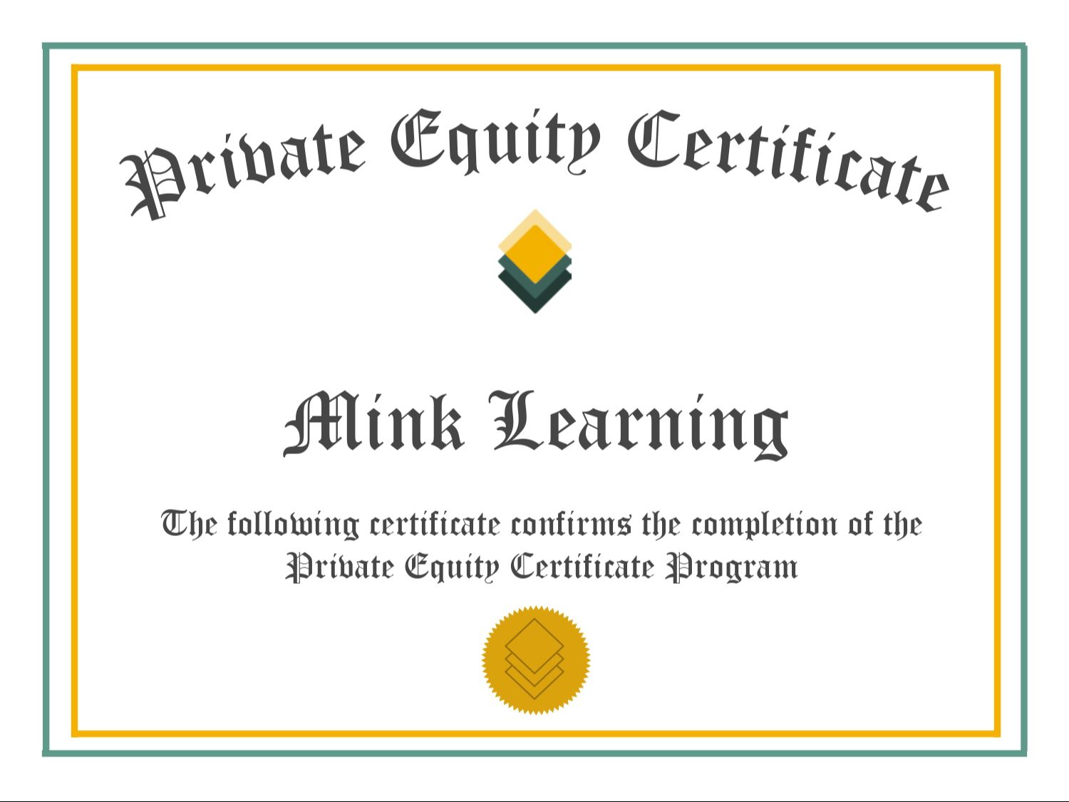 Mink Learning Certificate