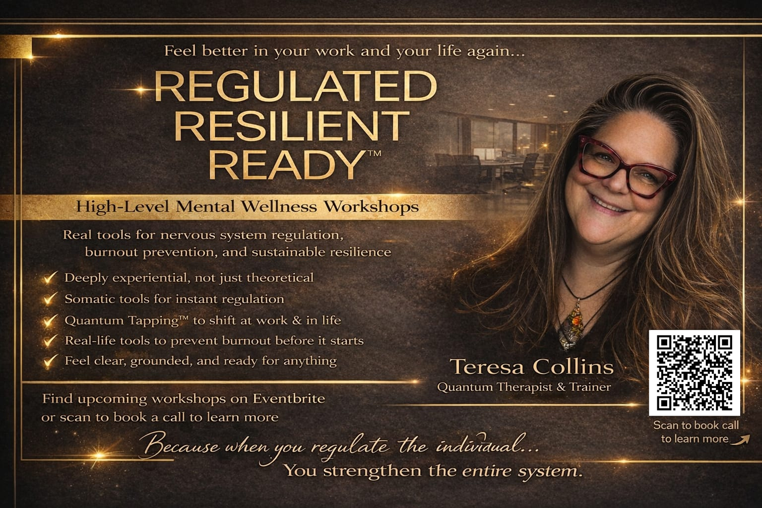 Teresa on stage or workshop action shot