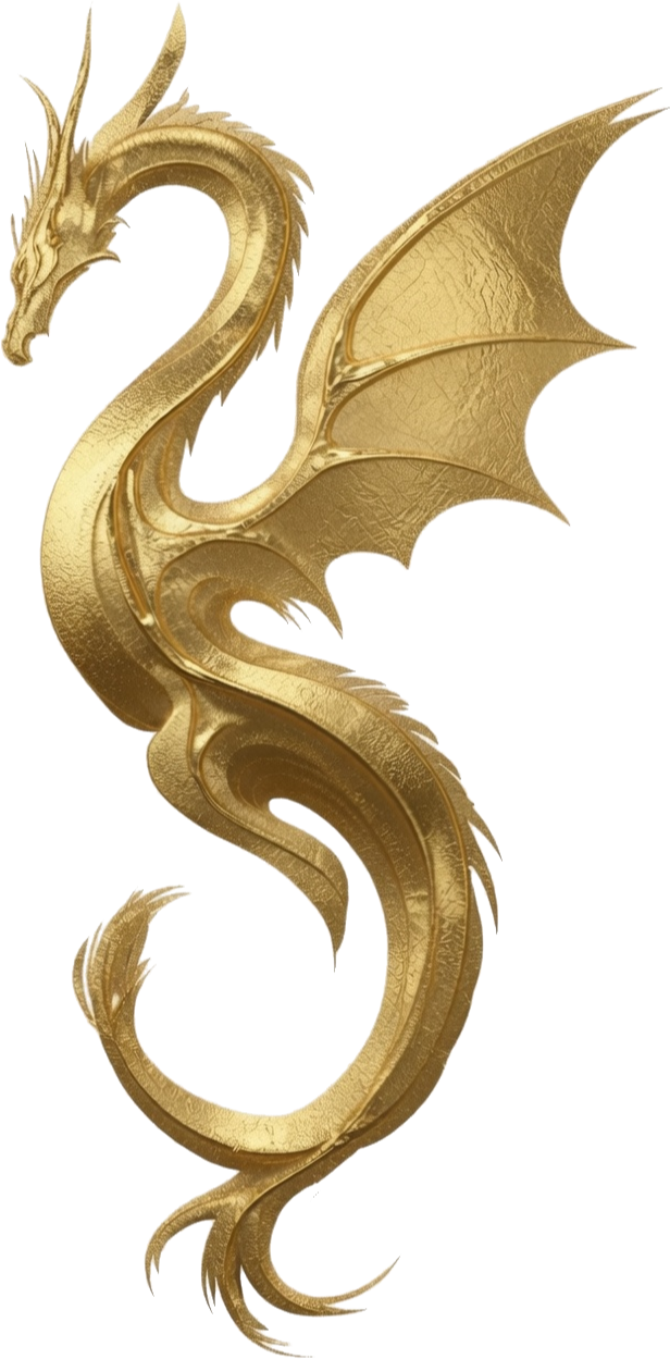Luminous gold dragon