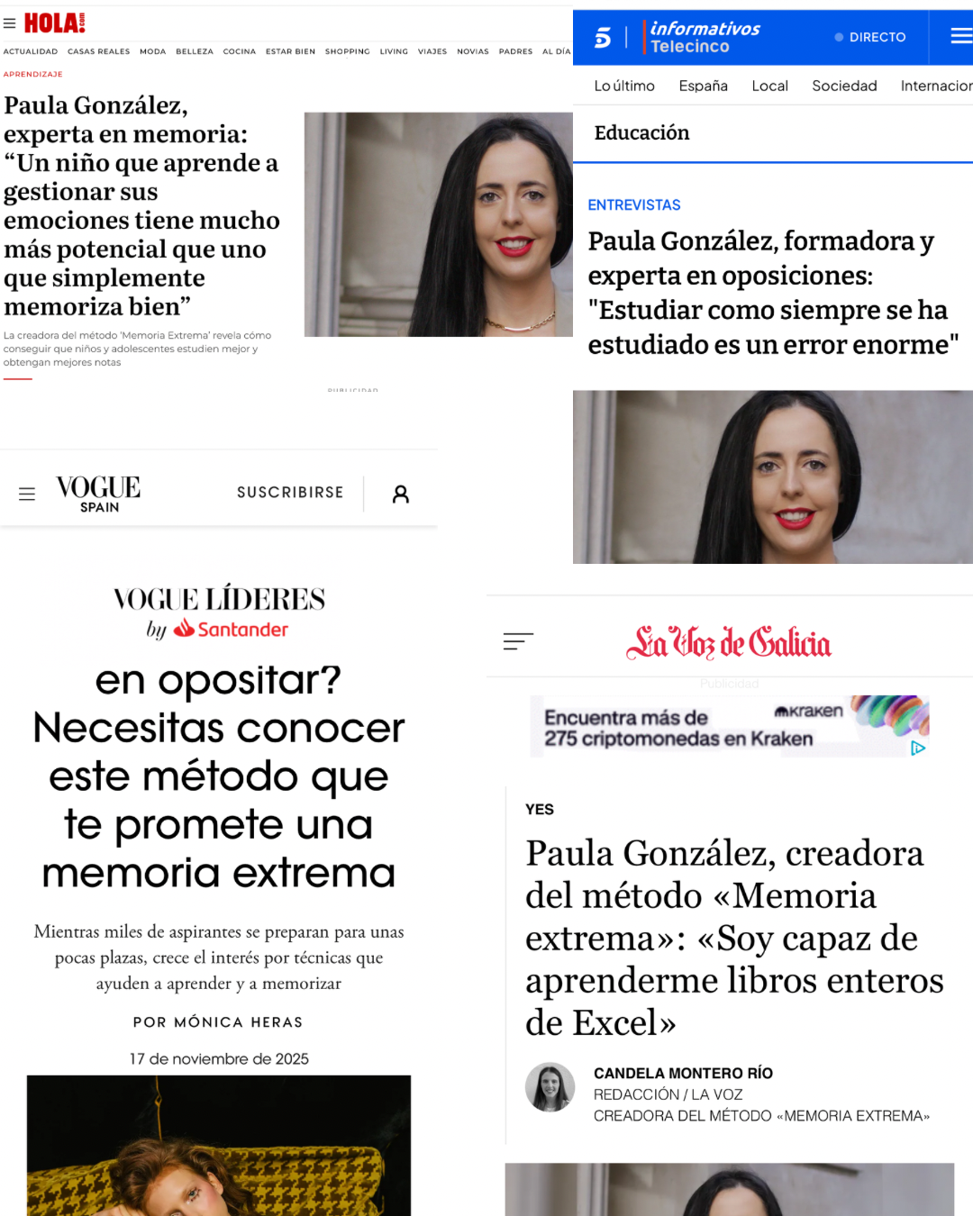 Paula González en medios de comunicación