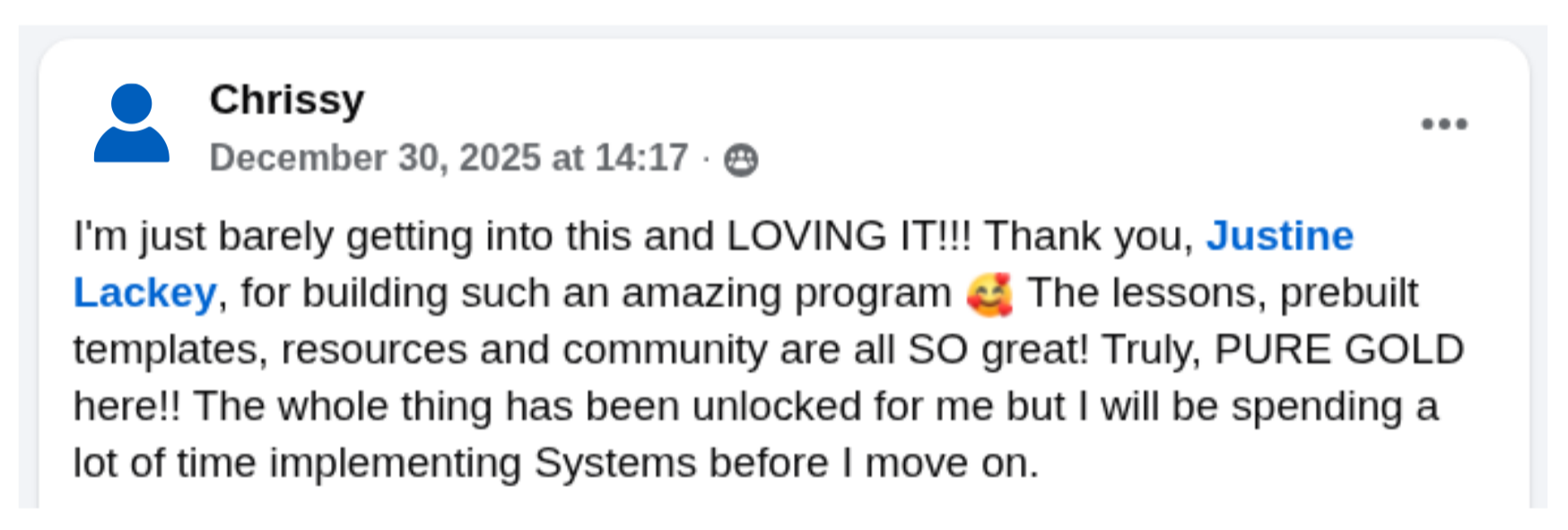 Testimonial screenshot 2