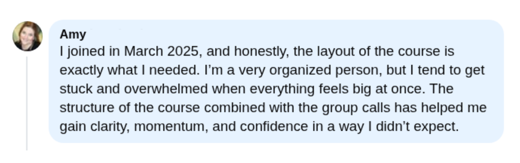 Testimonial screenshot 1