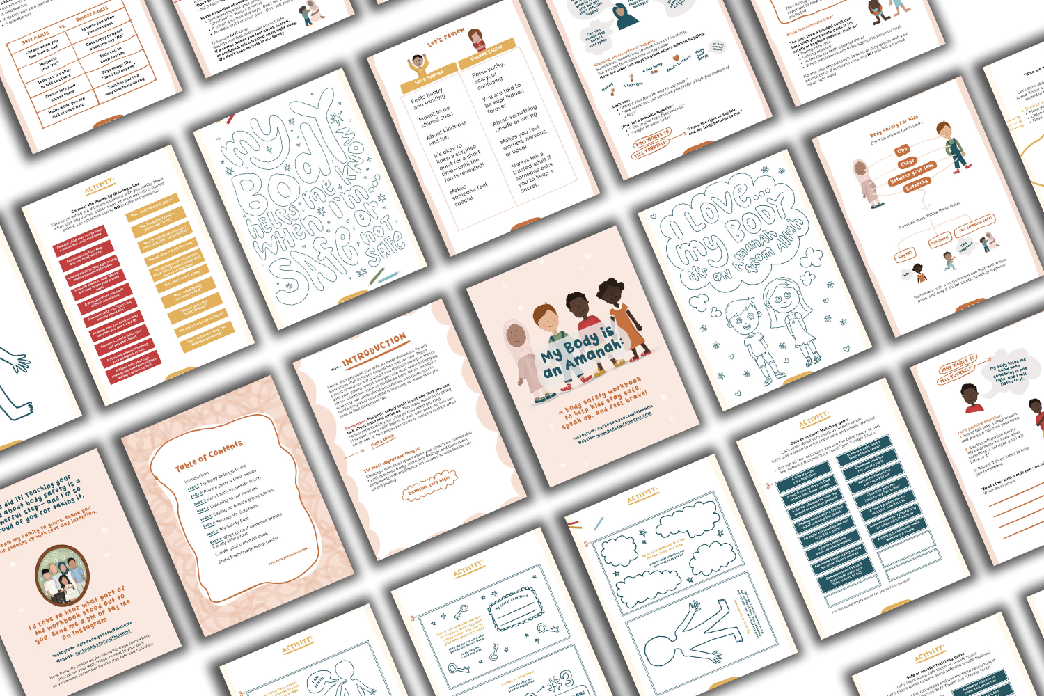 Body safety workbook pages spread