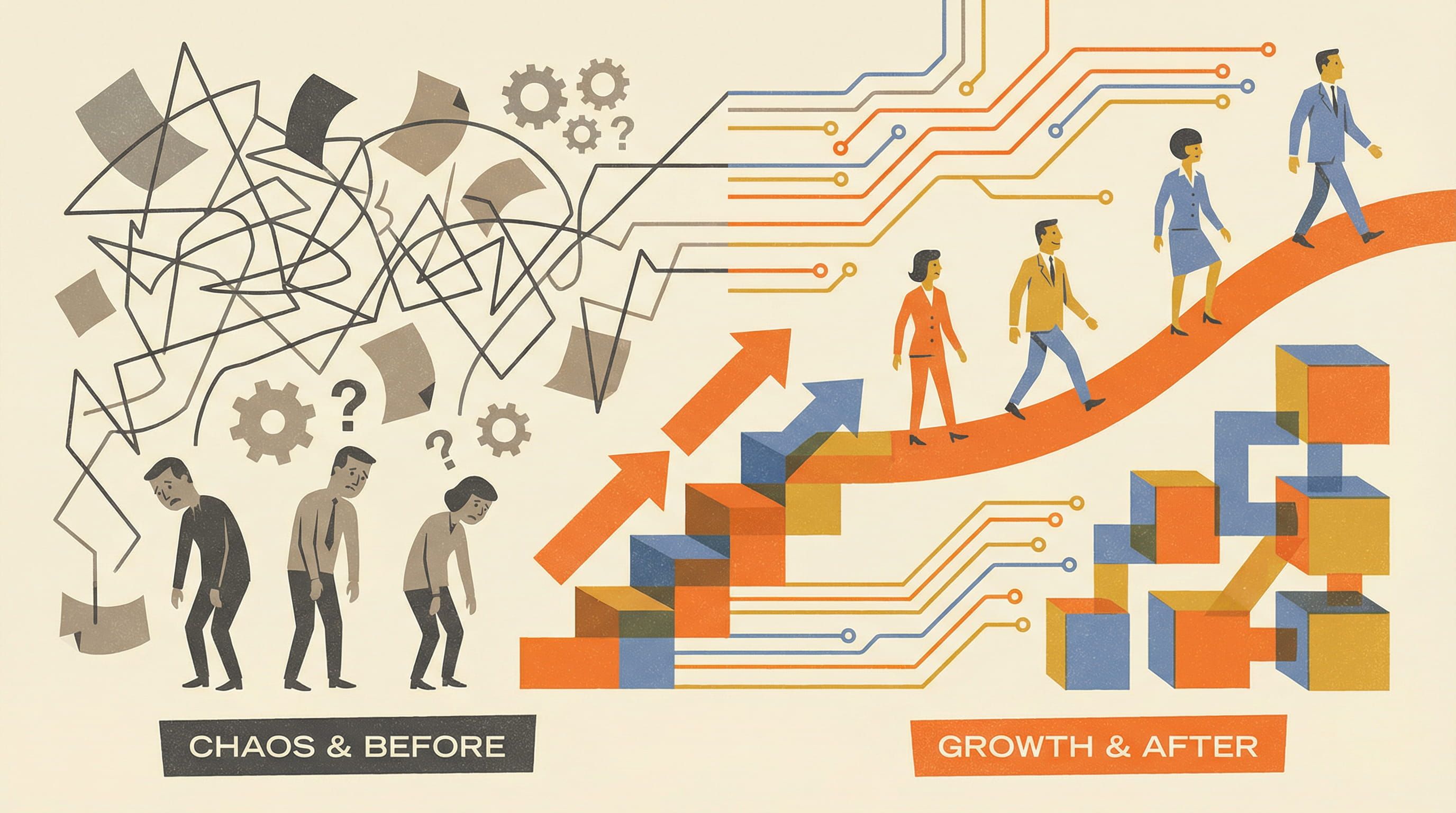 Transformation from chaos to growth