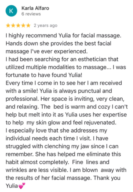 Client testimonial message