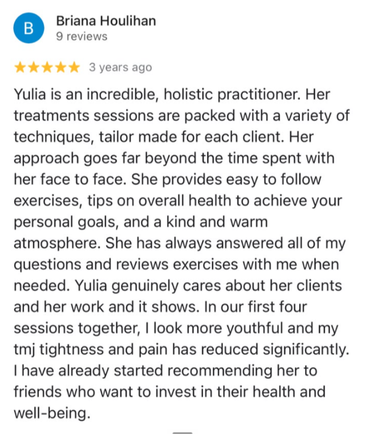 Client testimonial message