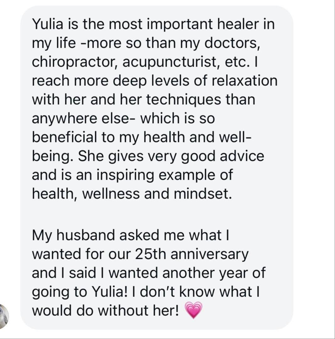 Client testimonial message