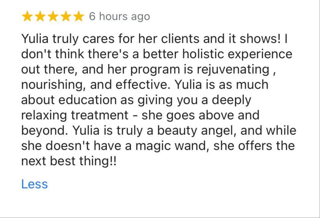 Client testimonial message