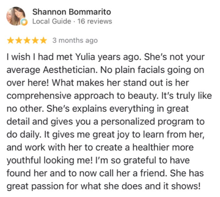 Client testimonial message