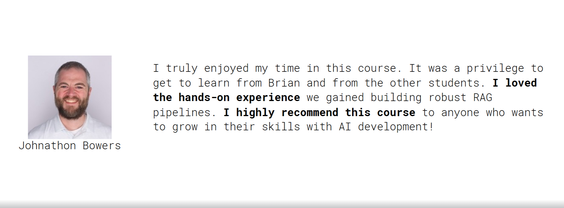 Sean Currlin testimonial