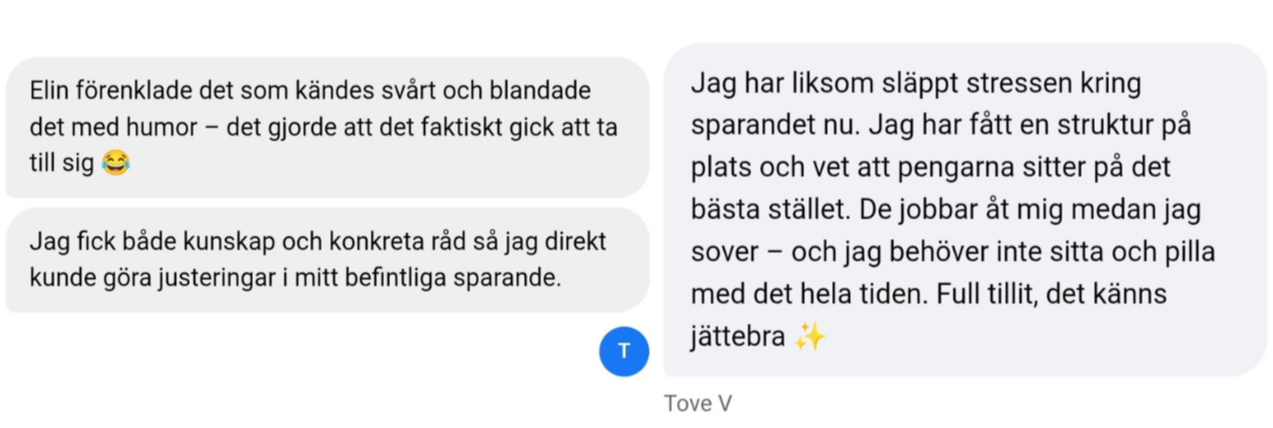 Skärmdump: Tove, deltagare