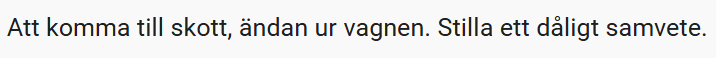 Svar: Att komma till skott