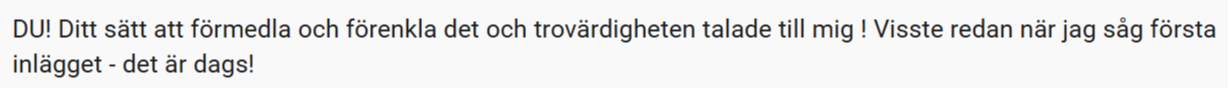 Svar om trovärdigheten