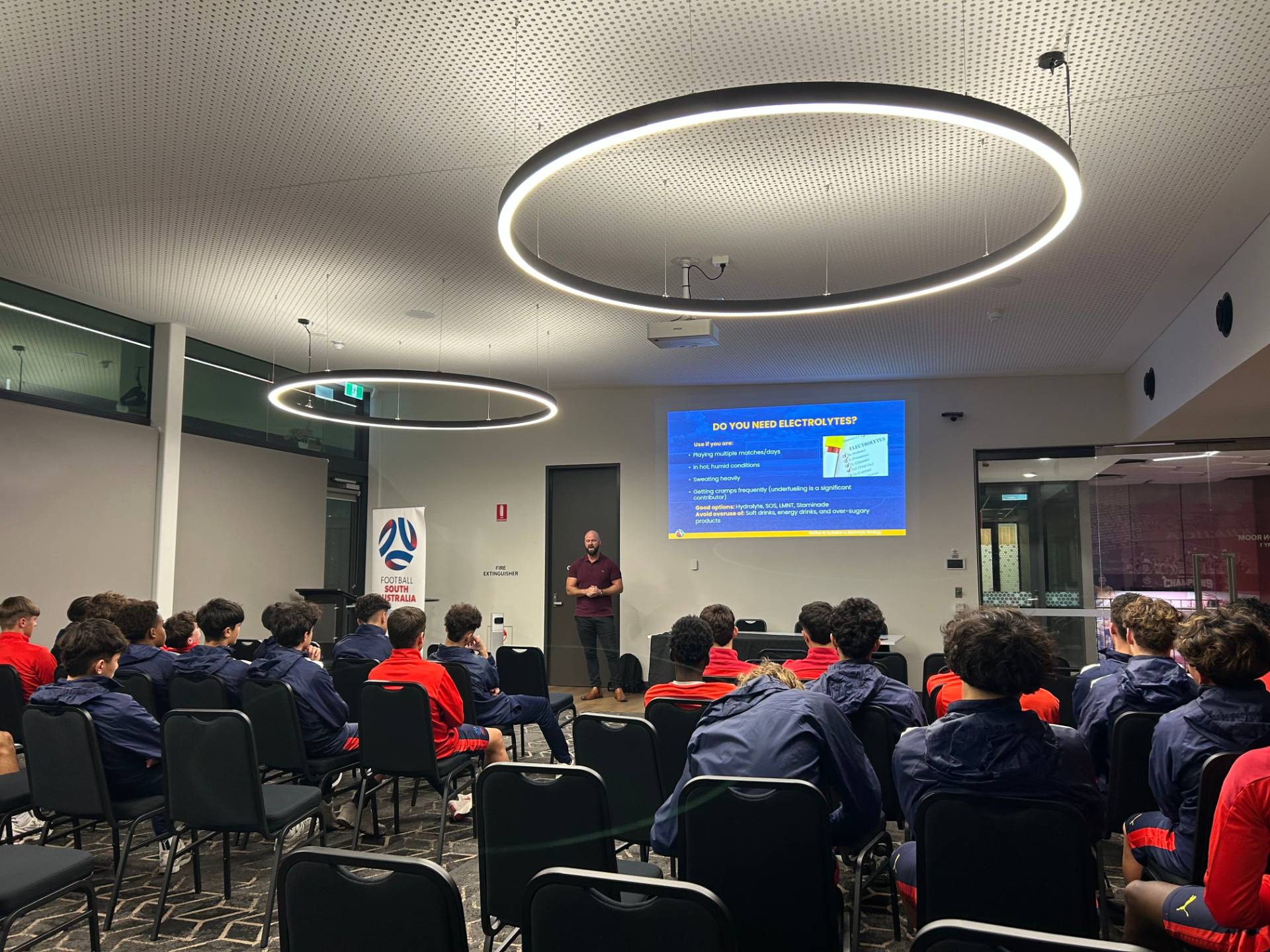 Craig Evans delivering a nutrition talk
