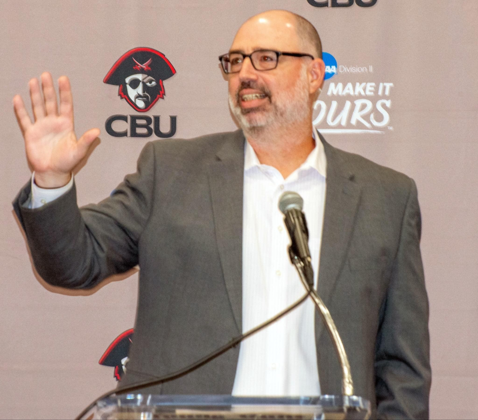 Chad Becker speaking at CBU