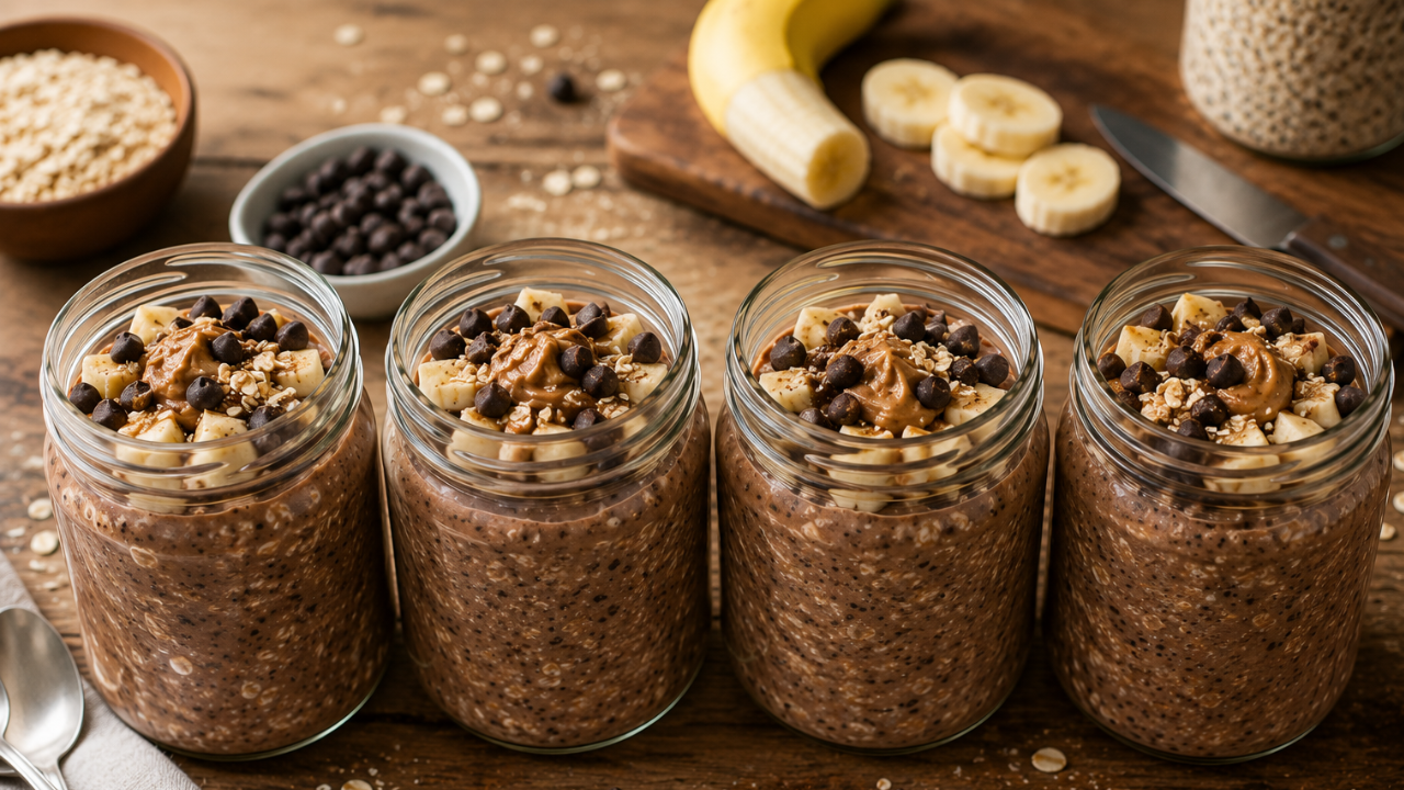 Chocolate Peanut Butter Overnight Oats p; style=