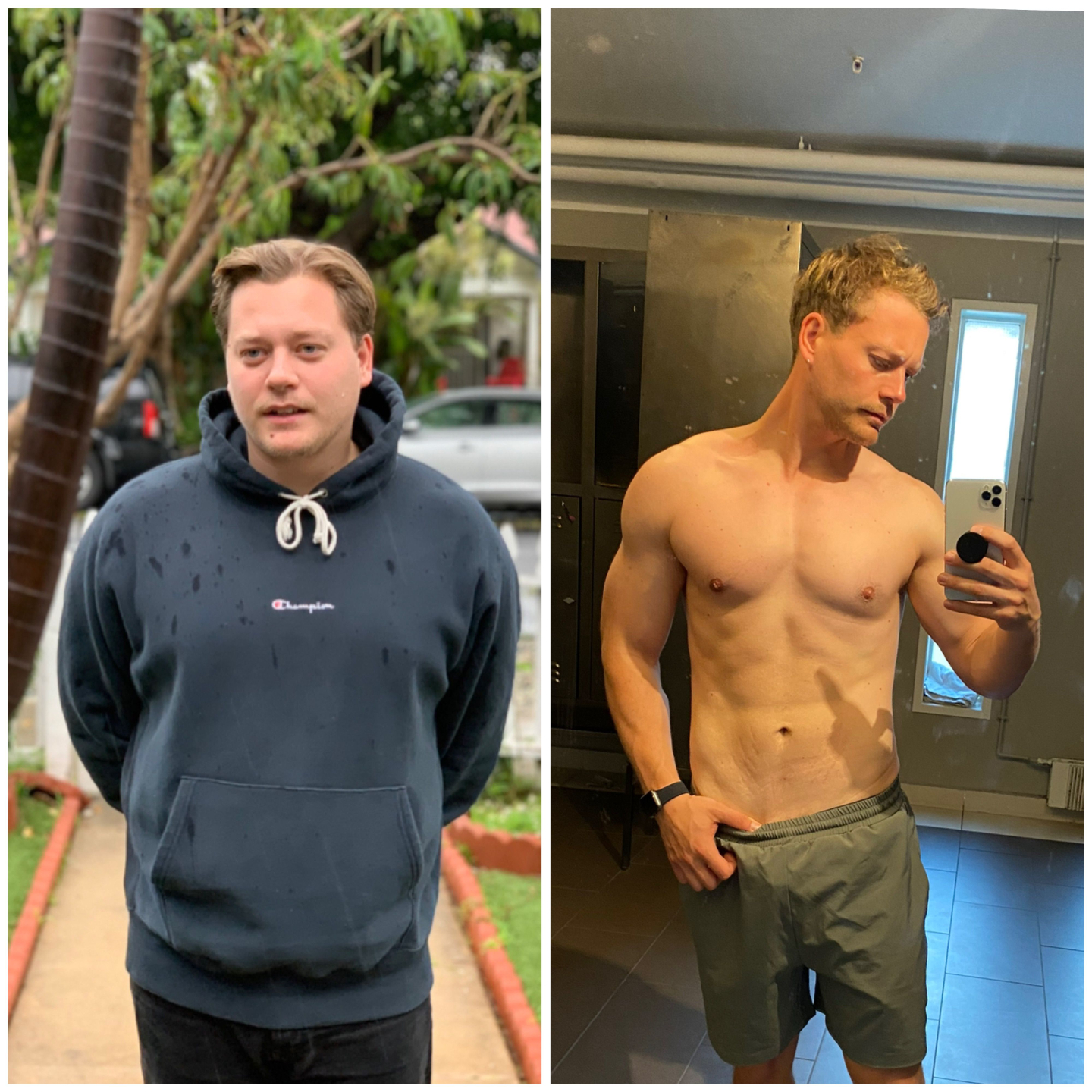 Mathias før og efter