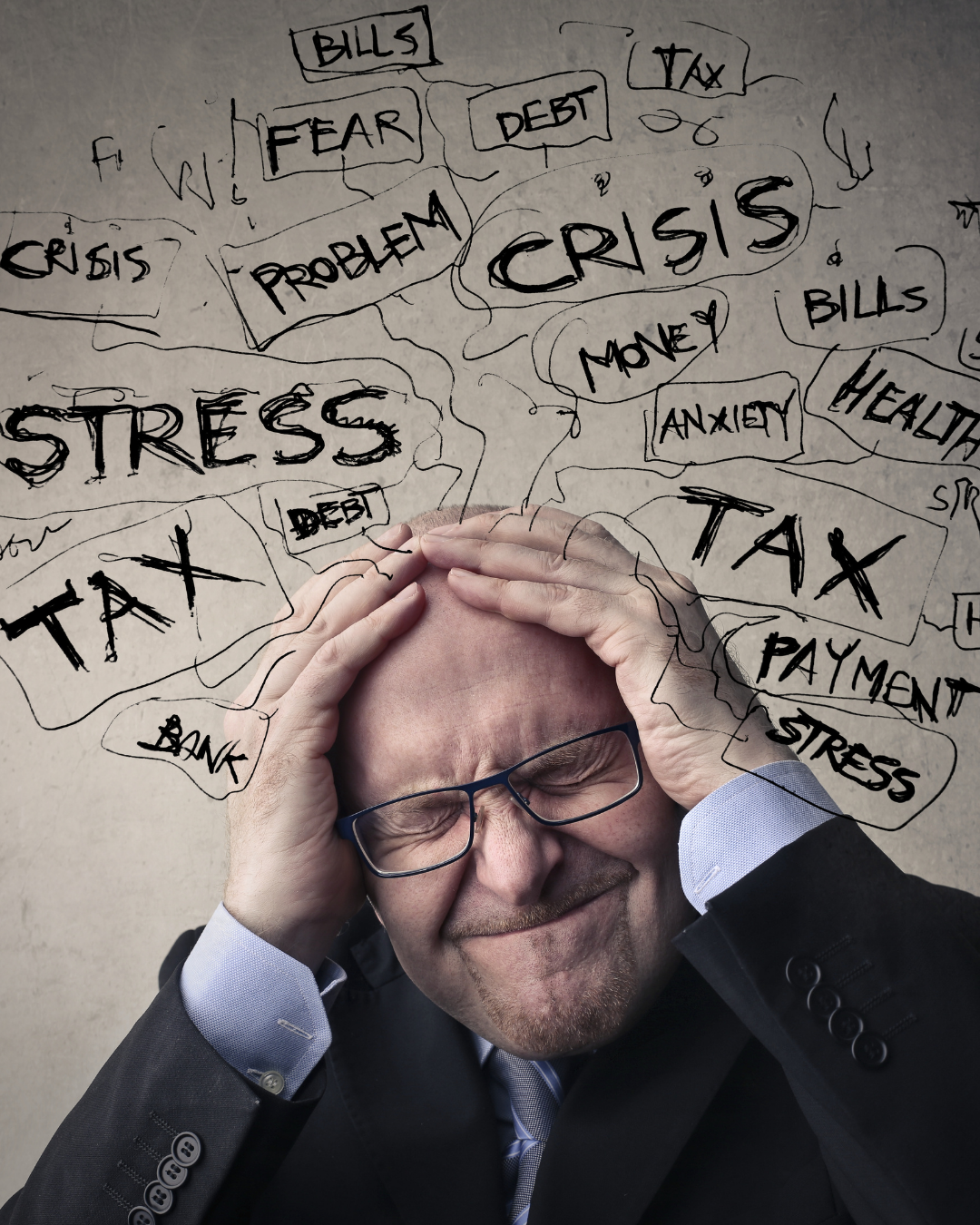 Professional tax scam awareness visual