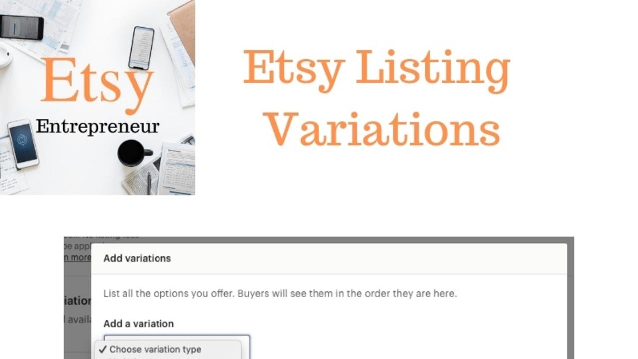 Etsy Listing Variatons