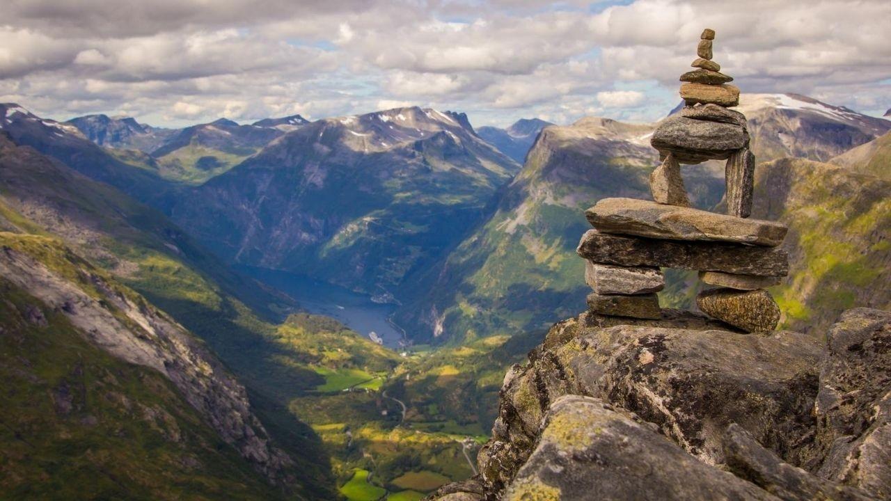 stone arrangement on a mountain top
