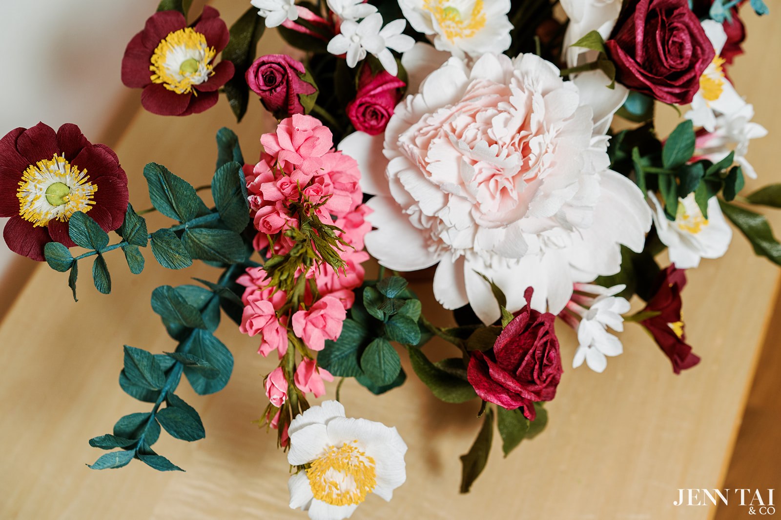 Peony Stems for Bouquet, Paper Flower Bouquet, Paper posey bouquet