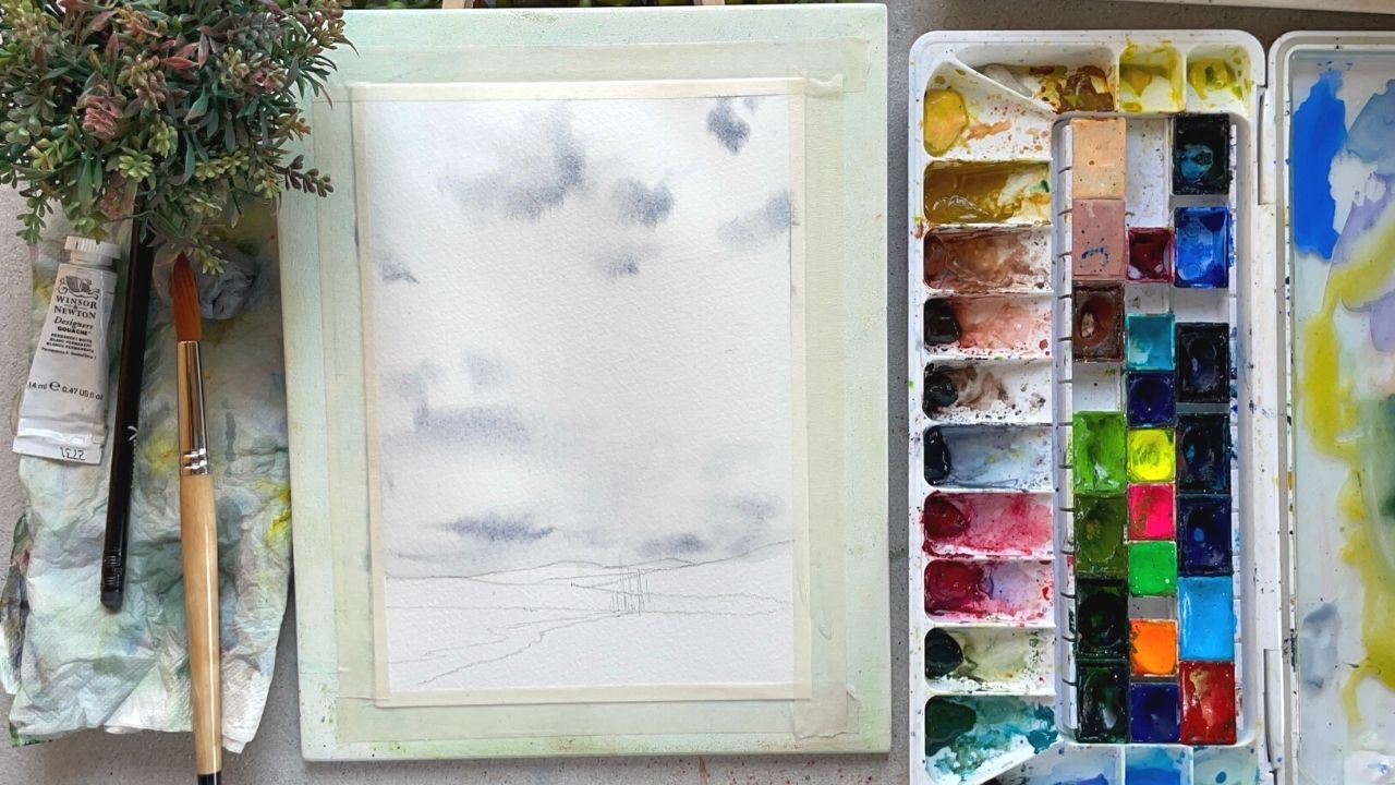 How to use your paper for white objects in watercolor