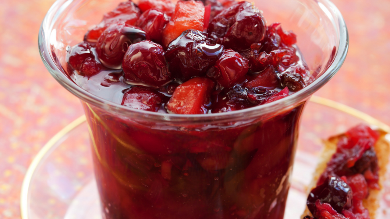 Ayurveda Cranberry Date Chutney Recipe with Strawberries