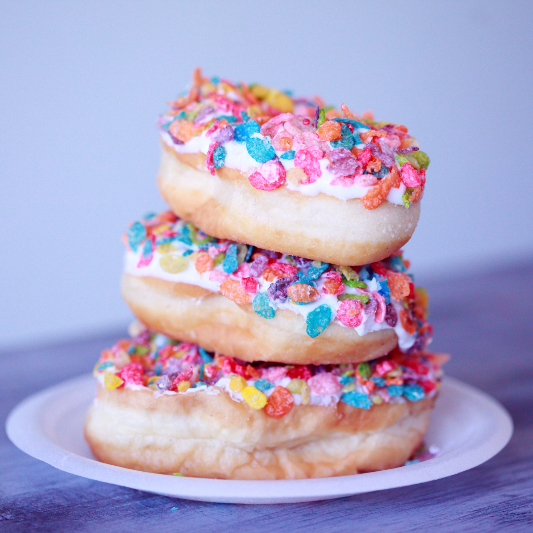 stack of glazed donunts