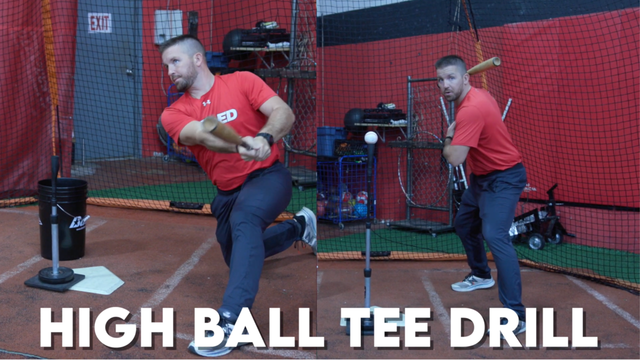 high ball tee drill for baseball