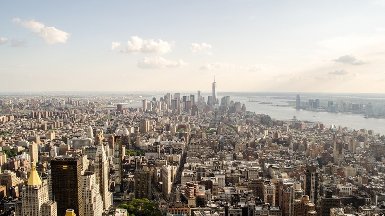 Change places - NYC skyline aerial photo