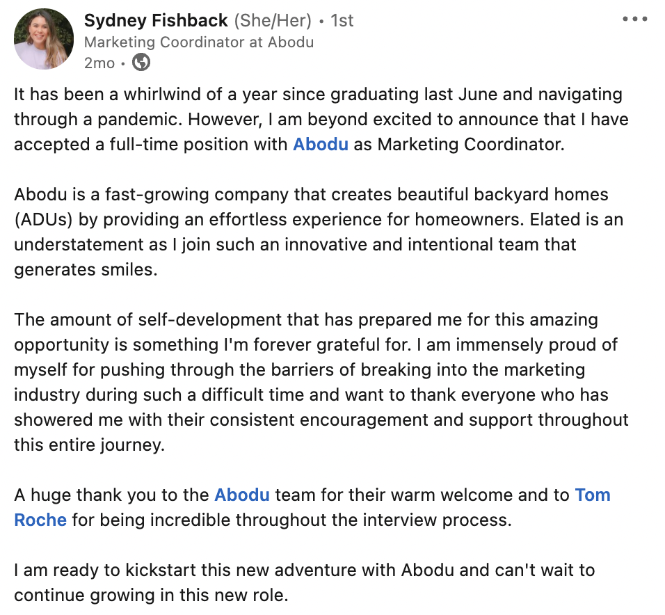 What To Post On Linkedin After Accepting A Job Offer With Examples