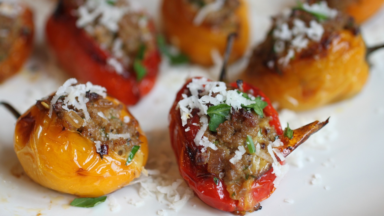 Italian Sausage Stuffed Mini Peppers