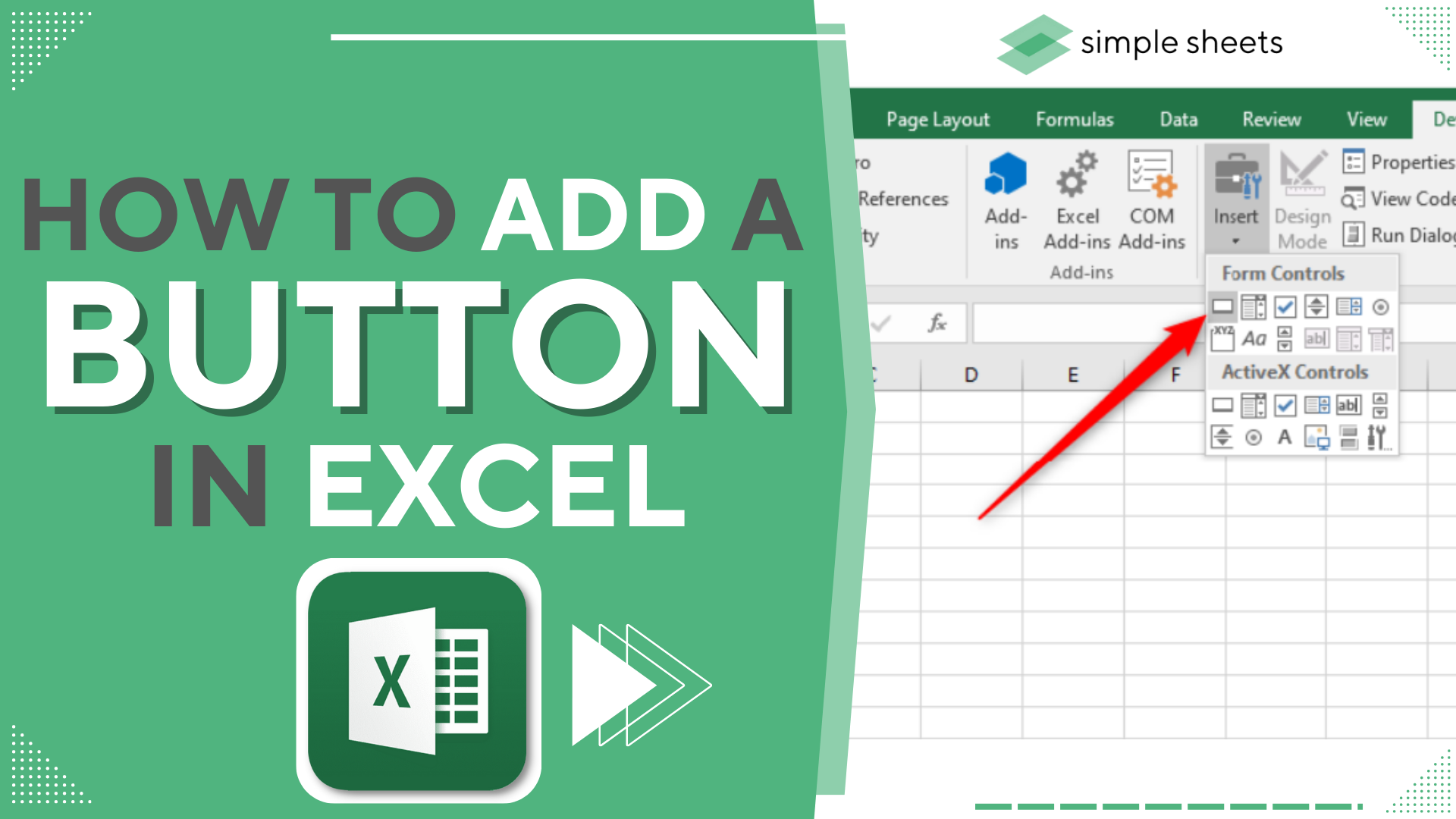 How To Add A Button In Excel 9178