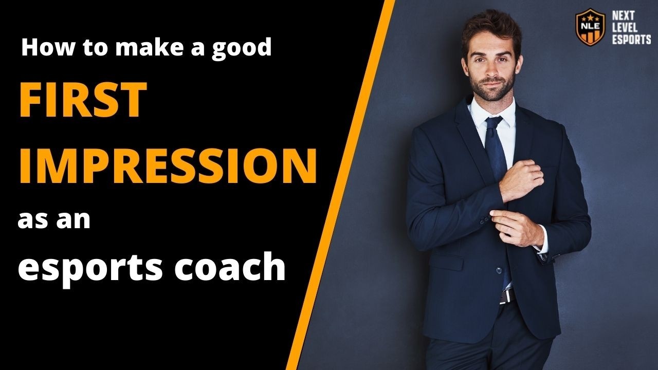 A well dressed esports coach that looks likable, competent, trustworth and smart that sets a good first impression 