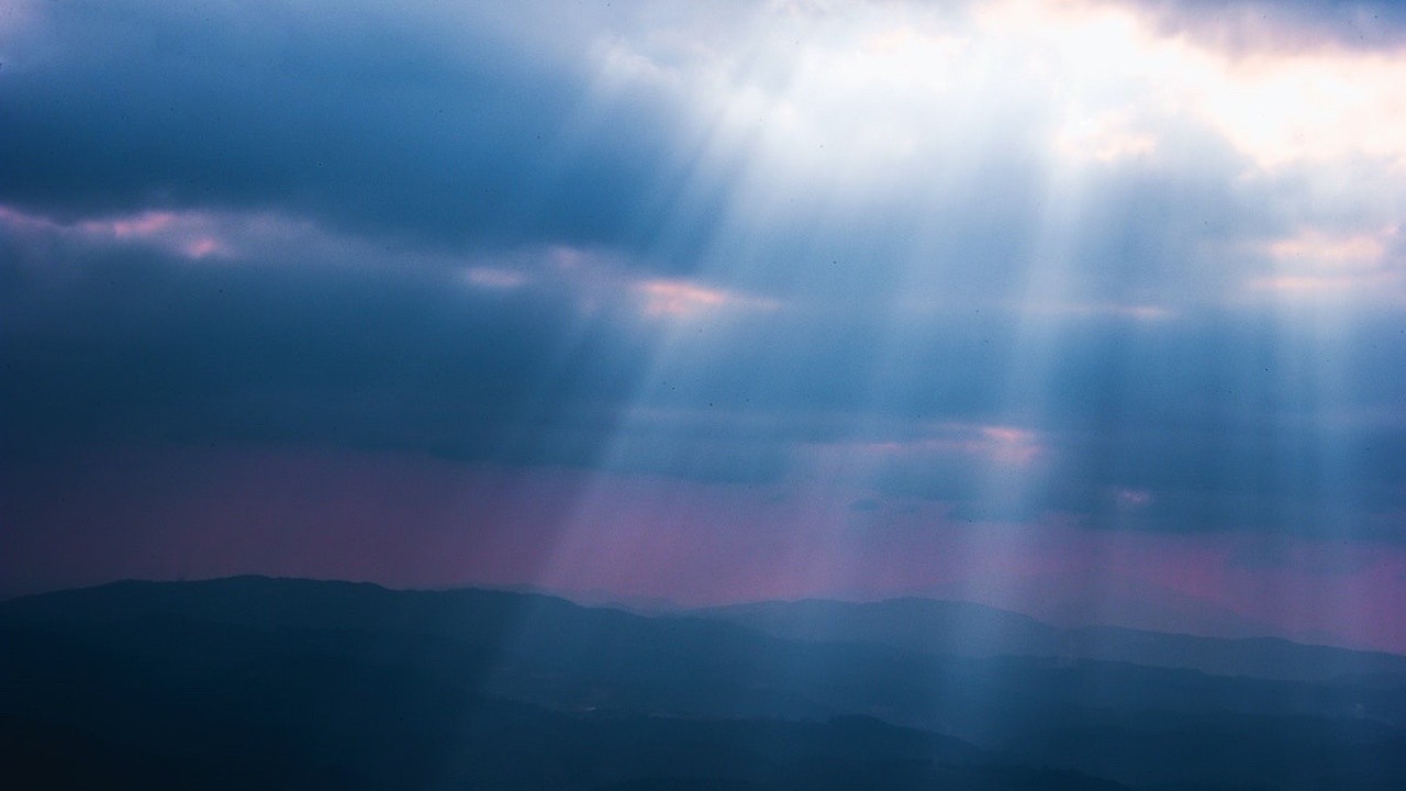 light shining through clouds